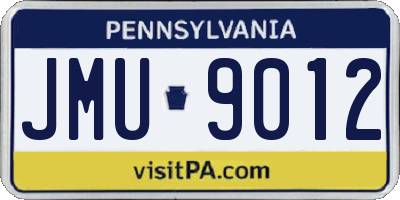 PA license plate JMU9012