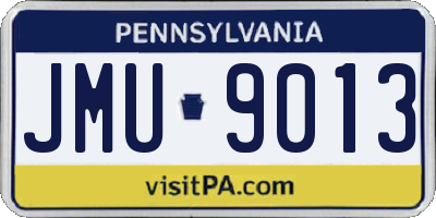 PA license plate JMU9013
