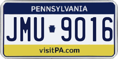 PA license plate JMU9016