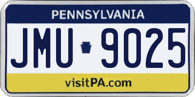 PA license plate JMU9025