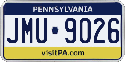 PA license plate JMU9026