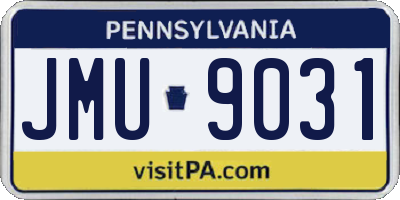 PA license plate JMU9031
