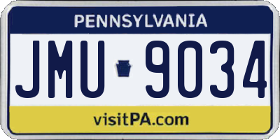 PA license plate JMU9034