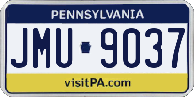 PA license plate JMU9037