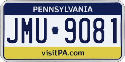 PA license plate JMU9081