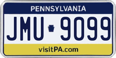 PA license plate JMU9099