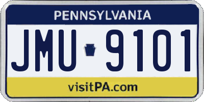 PA license plate JMU9101