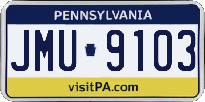 PA license plate JMU9103
