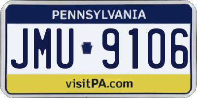 PA license plate JMU9106