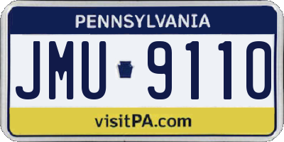 PA license plate JMU9110