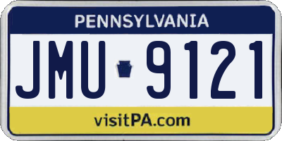 PA license plate JMU9121