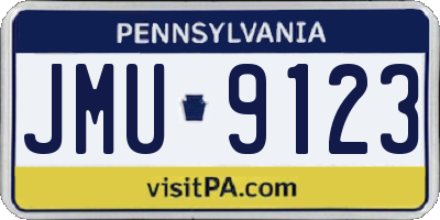 PA license plate JMU9123