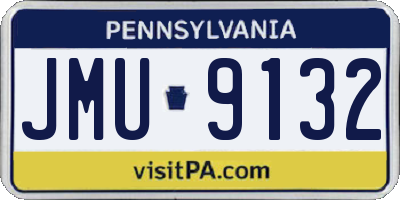 PA license plate JMU9132