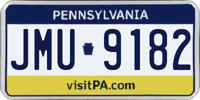 PA license plate JMU9182