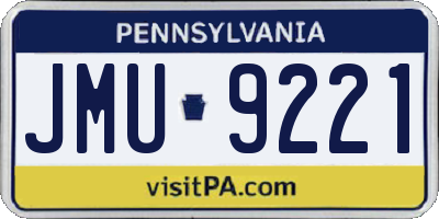 PA license plate JMU9221