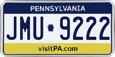 PA license plate JMU9222