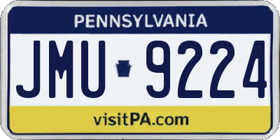 PA license plate JMU9224