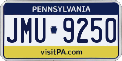 PA license plate JMU9250