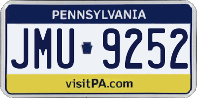 PA license plate JMU9252