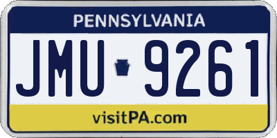 PA license plate JMU9261
