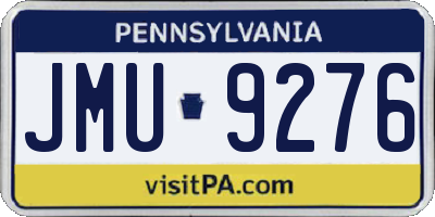 PA license plate JMU9276