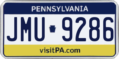 PA license plate JMU9286