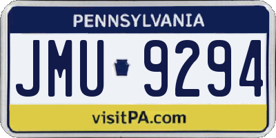 PA license plate JMU9294