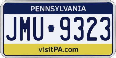 PA license plate JMU9323