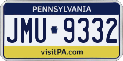 PA license plate JMU9332