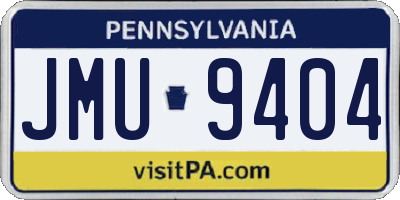PA license plate JMU9404