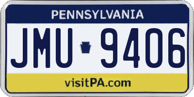 PA license plate JMU9406