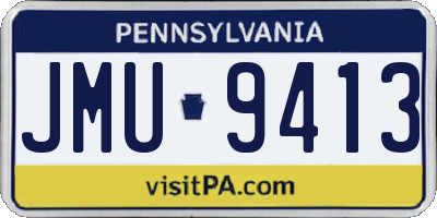 PA license plate JMU9413