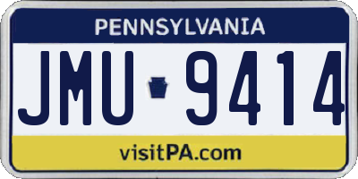 PA license plate JMU9414