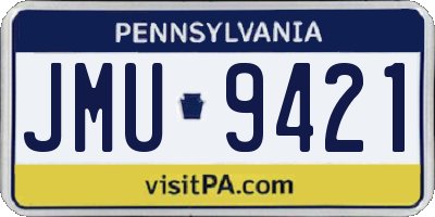 PA license plate JMU9421