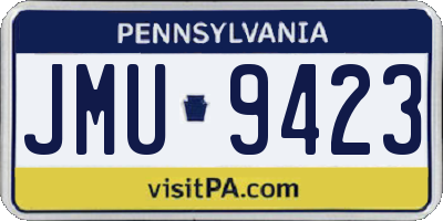 PA license plate JMU9423