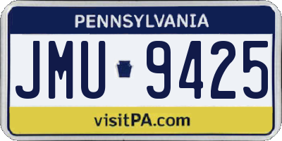 PA license plate JMU9425