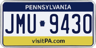 PA license plate JMU9430
