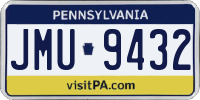 PA license plate JMU9432