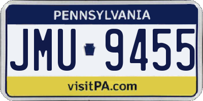 PA license plate JMU9455