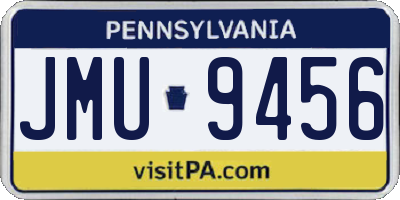 PA license plate JMU9456