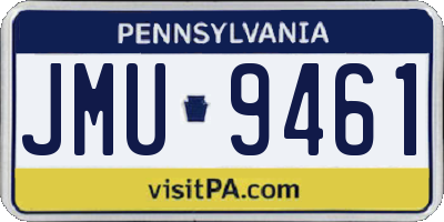 PA license plate JMU9461