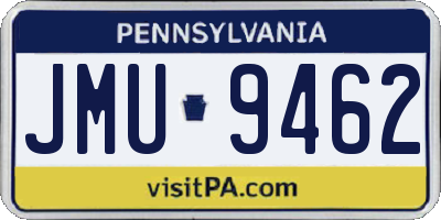 PA license plate JMU9462