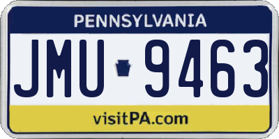 PA license plate JMU9463