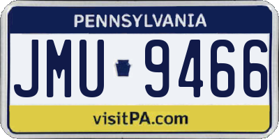 PA license plate JMU9466