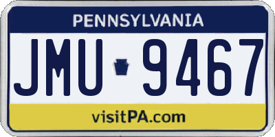 PA license plate JMU9467