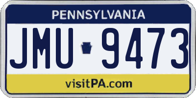 PA license plate JMU9473
