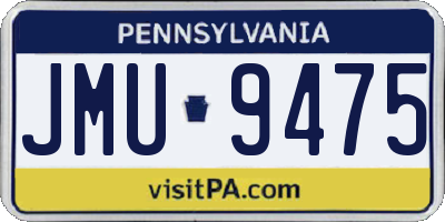 PA license plate JMU9475