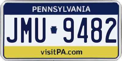 PA license plate JMU9482