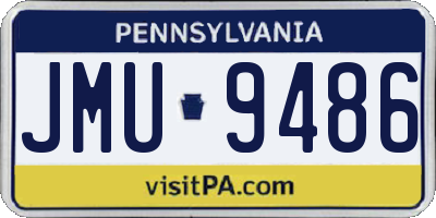 PA license plate JMU9486