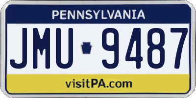 PA license plate JMU9487